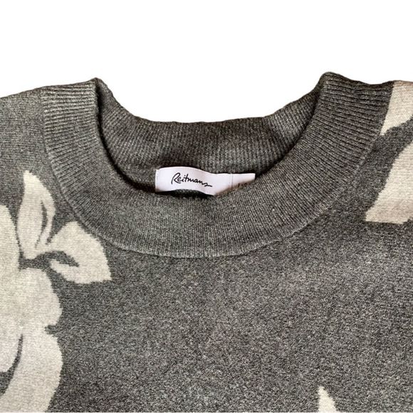 Reitmans: Jacquard Knit Floral 🥀 Cropped Sweater - Picture 2 of 3